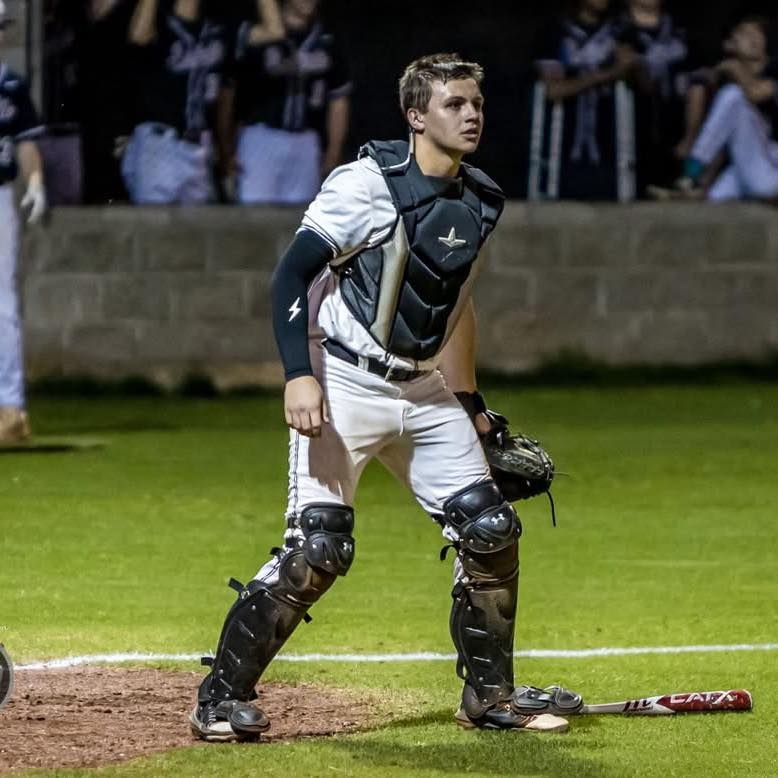 Brayden Palmore in baseball catcher gear